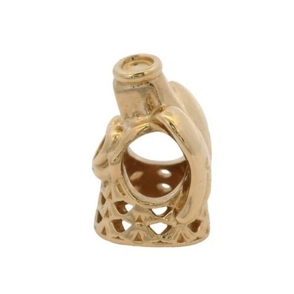 Pandora Solid 14kt Yellow Gold Angel Of Grace Bracelet Slider Charm - Picture 3 of 5